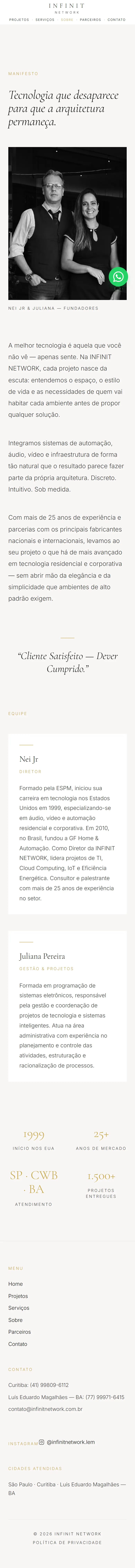Foto dos fundadores Nei Jr e Juliana